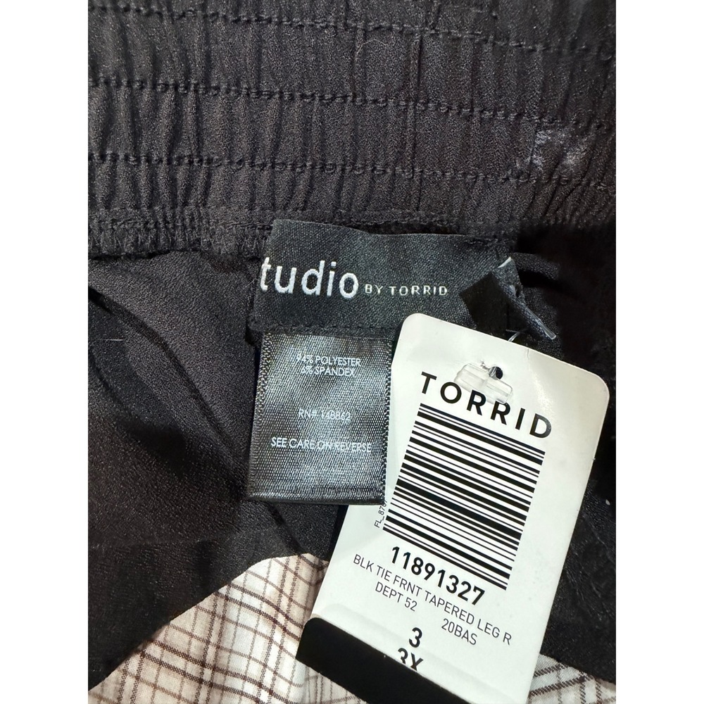 Torrid Studio Black Tie Front Tapered Leg Pants Plus Size 3 3X 11891327-3X - Picture 7 of 8